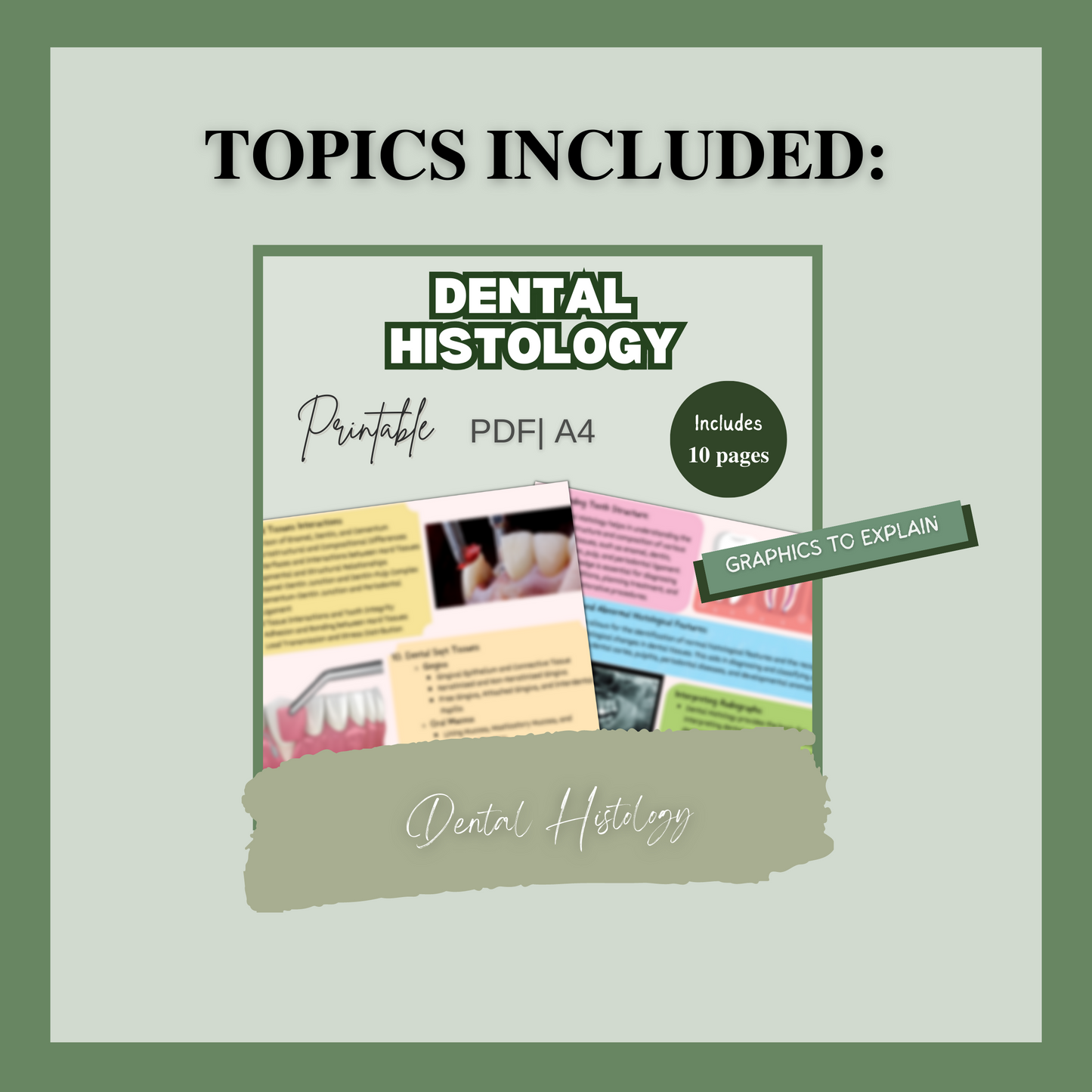 Dental Histology | 10 Pages | 4 Topics