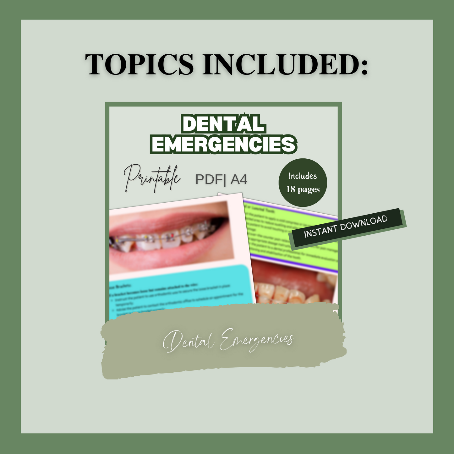 Dental Emergencies| 18 Pages| 10 Topics